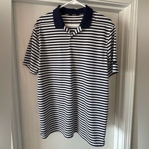 Nike Golf Navy and White Striped Polo